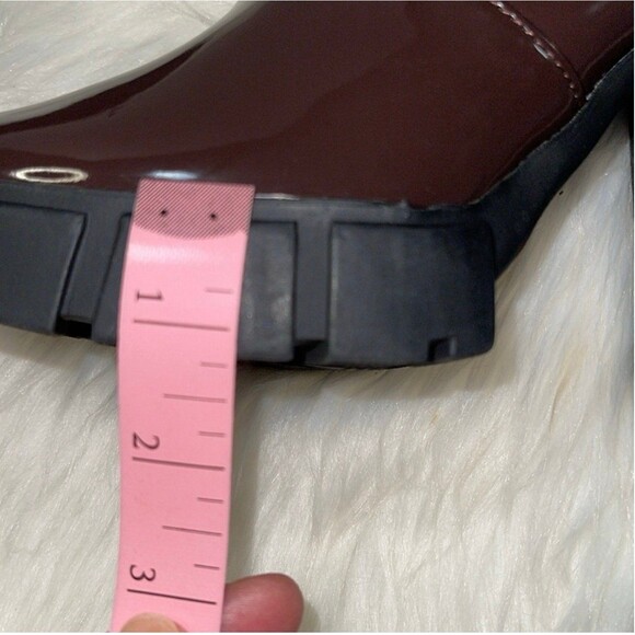 ALDO Women’s Ankle Boot Lug sole Dark Brown Platform Patent. New - Picture 10 of 12